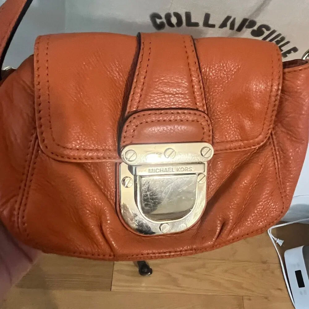 MICHAEL Michael Kors ' Charlton' Orange Crossbody with‎ Gold Hardware